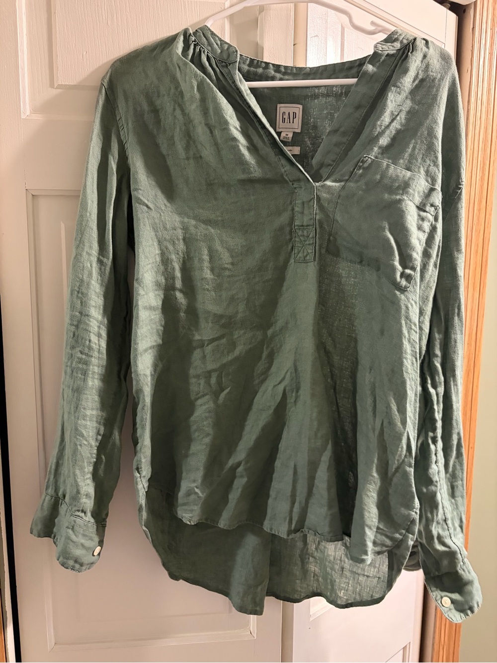 GAP Women's Sage Green Lightweight Popover Tunic